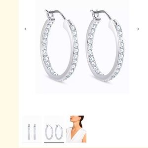 Swarovski Somerset Hoop Pierced Earrings rhodium plated